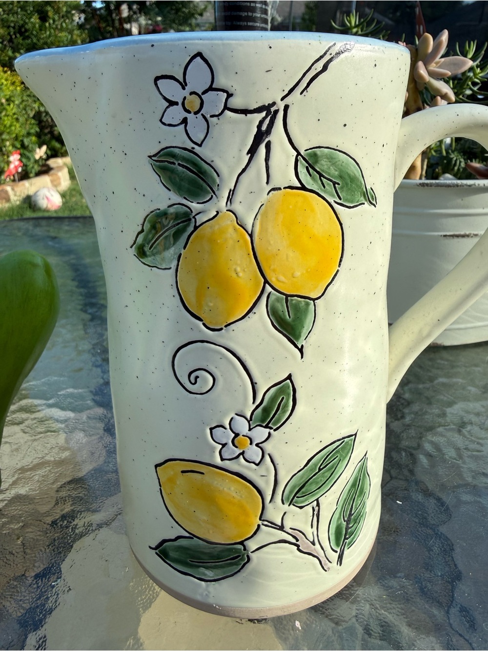 Spectrum Designz Lemon Zest Ceramic Pitcher 56 oz